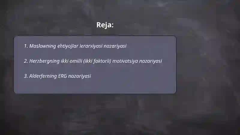 Motivatsiya nazariyalari 2