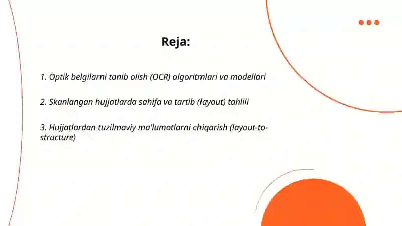 Matinli hujjatlarni Qayta ishlash texnologiyalari 2