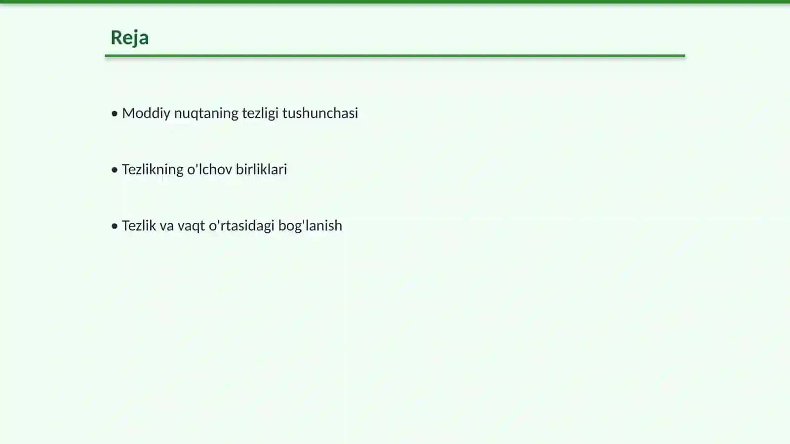 Moddiy nuqtaning tezligi va tezlanishi 2