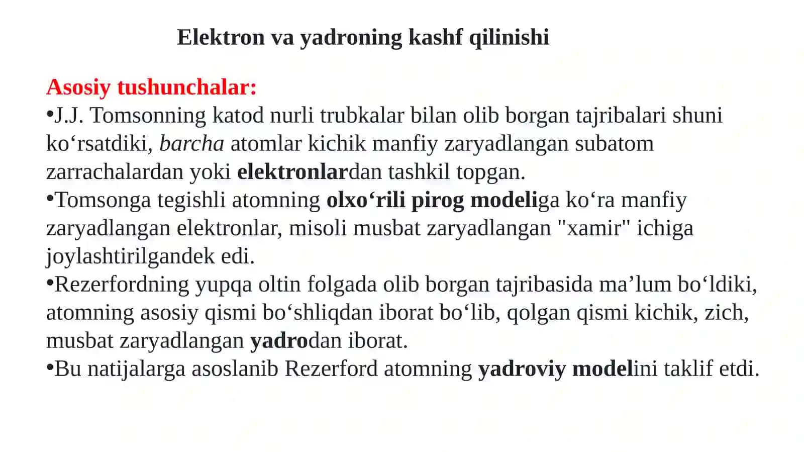 Atom va yadro tuzilishi 2