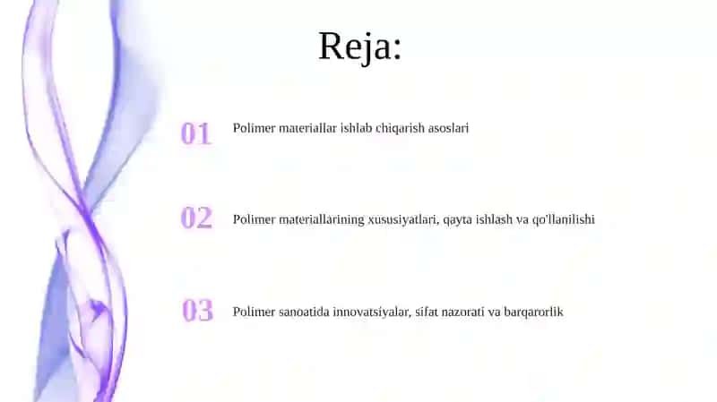 Polimer materiallar ishlab chiqarish 2