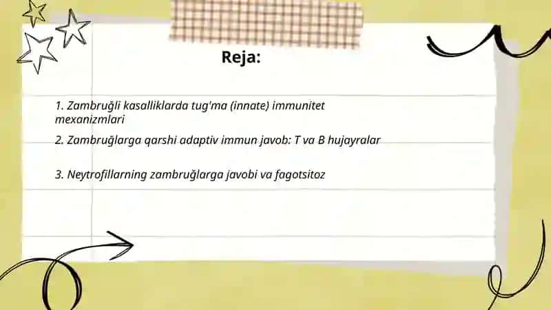 Zambruğli kasalliklarda immunitet javob reaksiyalari 2
