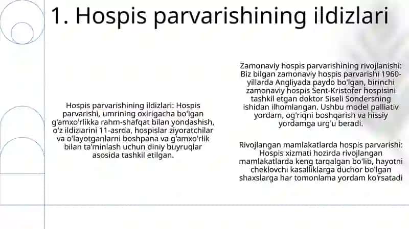 Hospis parvarishining ildizlari 2
