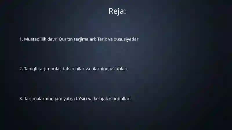 Mustaqil yillarida Quronning ózbek tiliga tarjima qilinishi va tafsirlari 2