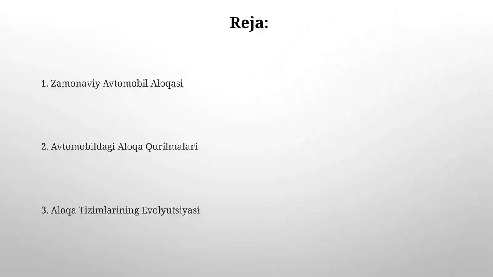 Avtomobil tonnelida aloqa vositalari 2