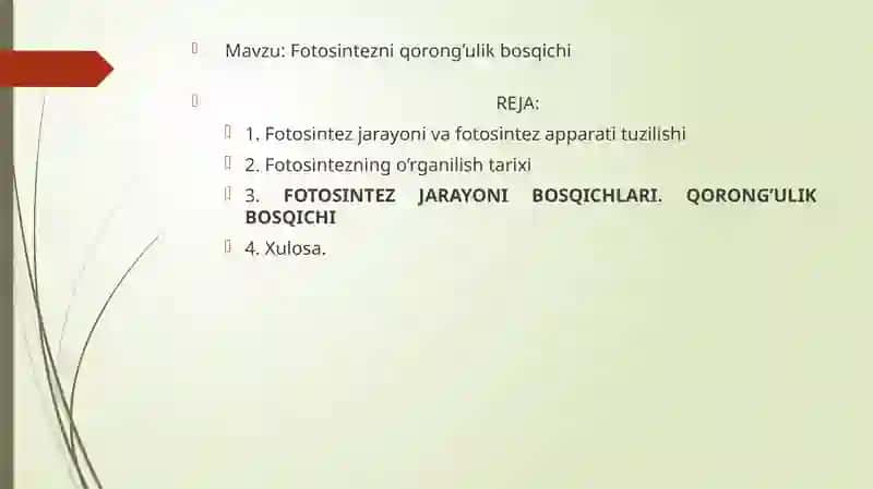 Fotosintezning o'rganilishi 2