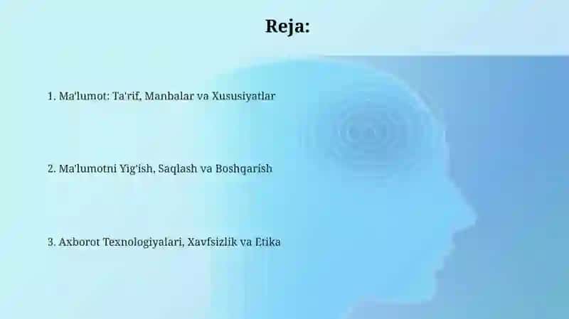 Ma'lumot nima va uning manbalari 2
