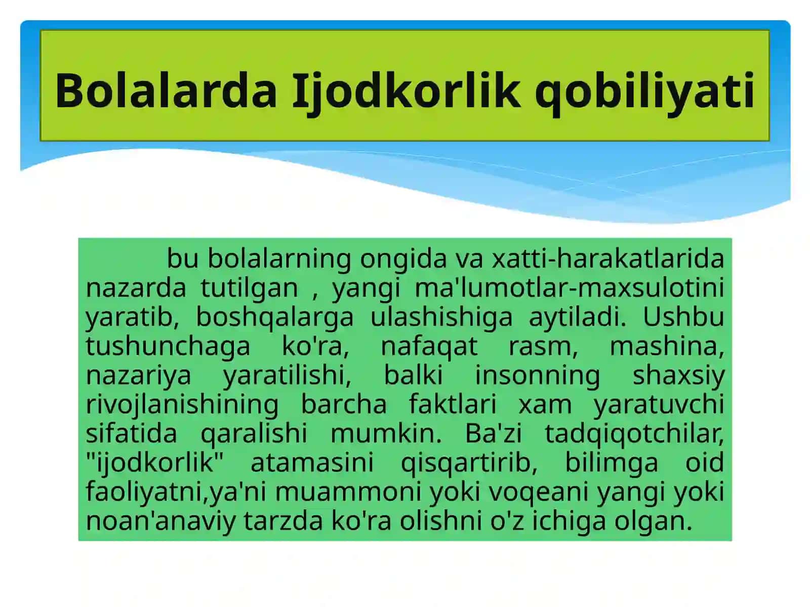 Sahnalashtirish faoliyati jarayonida bolalarda ijodkorlikni rivojlanishining o‘ziga xosligi 2