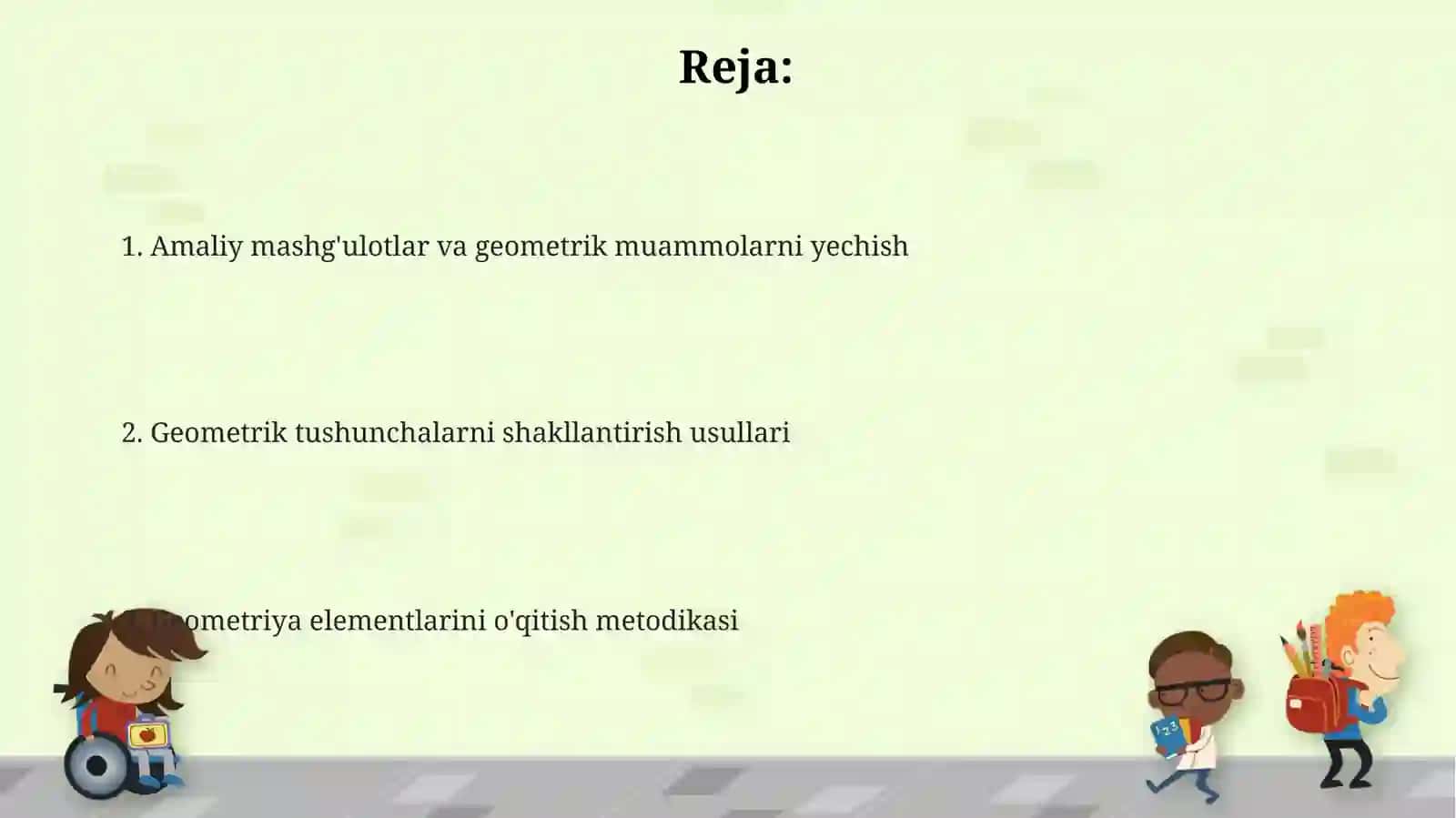 Geometriya elementlarini oʻrgatish metodikasi 2
