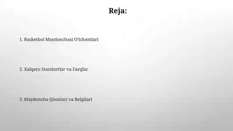 Basketbol oʻyin maydonining oʻlchamlari 2