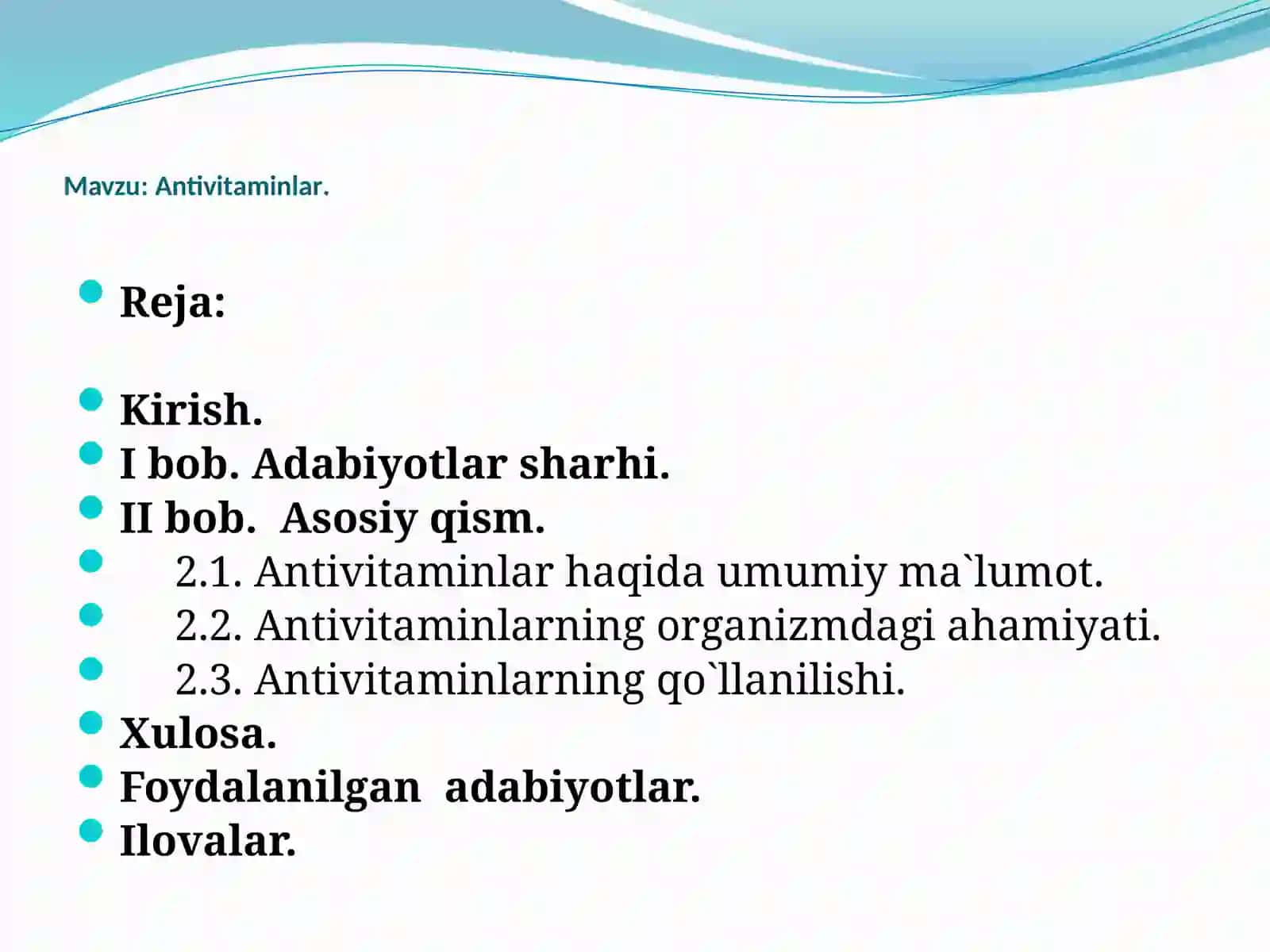 Biokimyo va molekulyar biologiya fanidan KURS ISHI 2