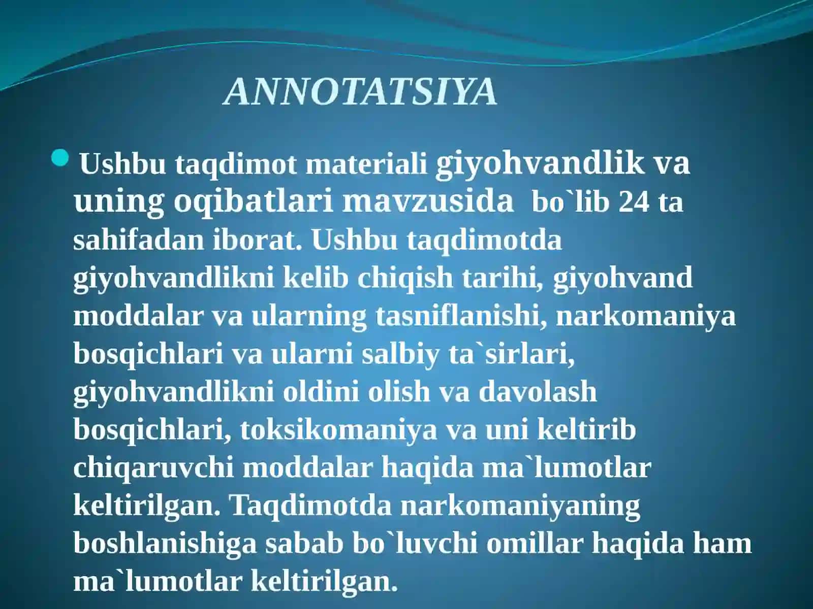 Zararli odatlar salomatlik buzilishi 2