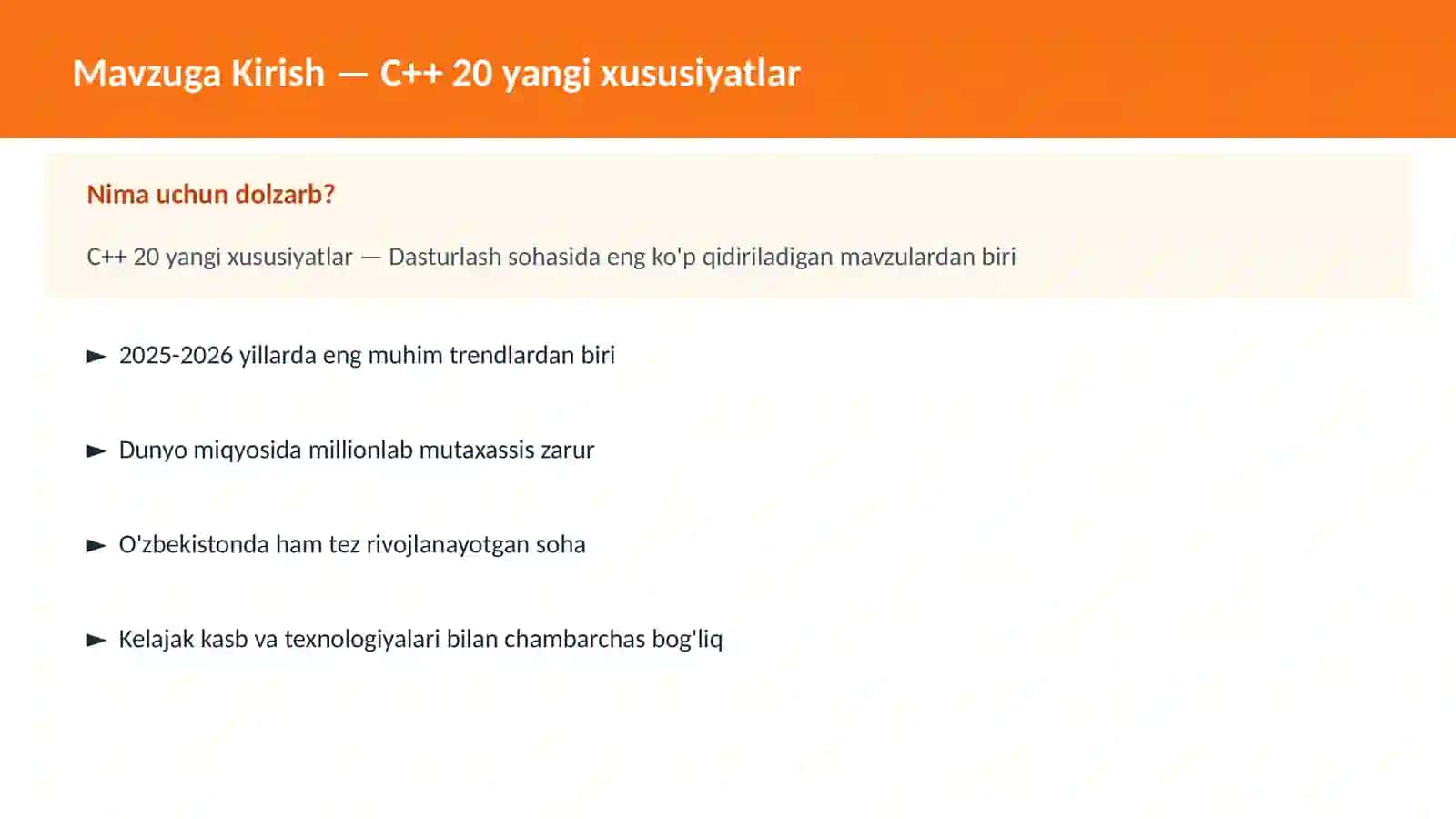 C++ VA TIZIM DASTURLASH 2