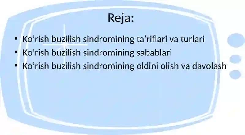Ko’rish buzilish sindromi 2