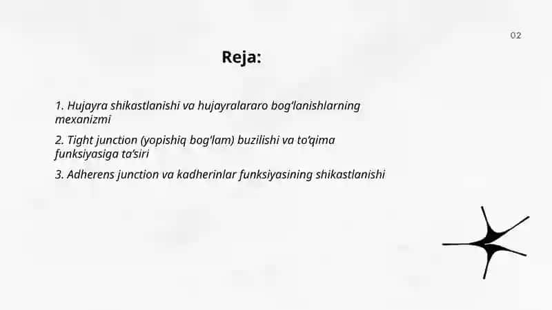 Hujayra shikastlanishida hujayralararo munosabatlarning buzilishi 2