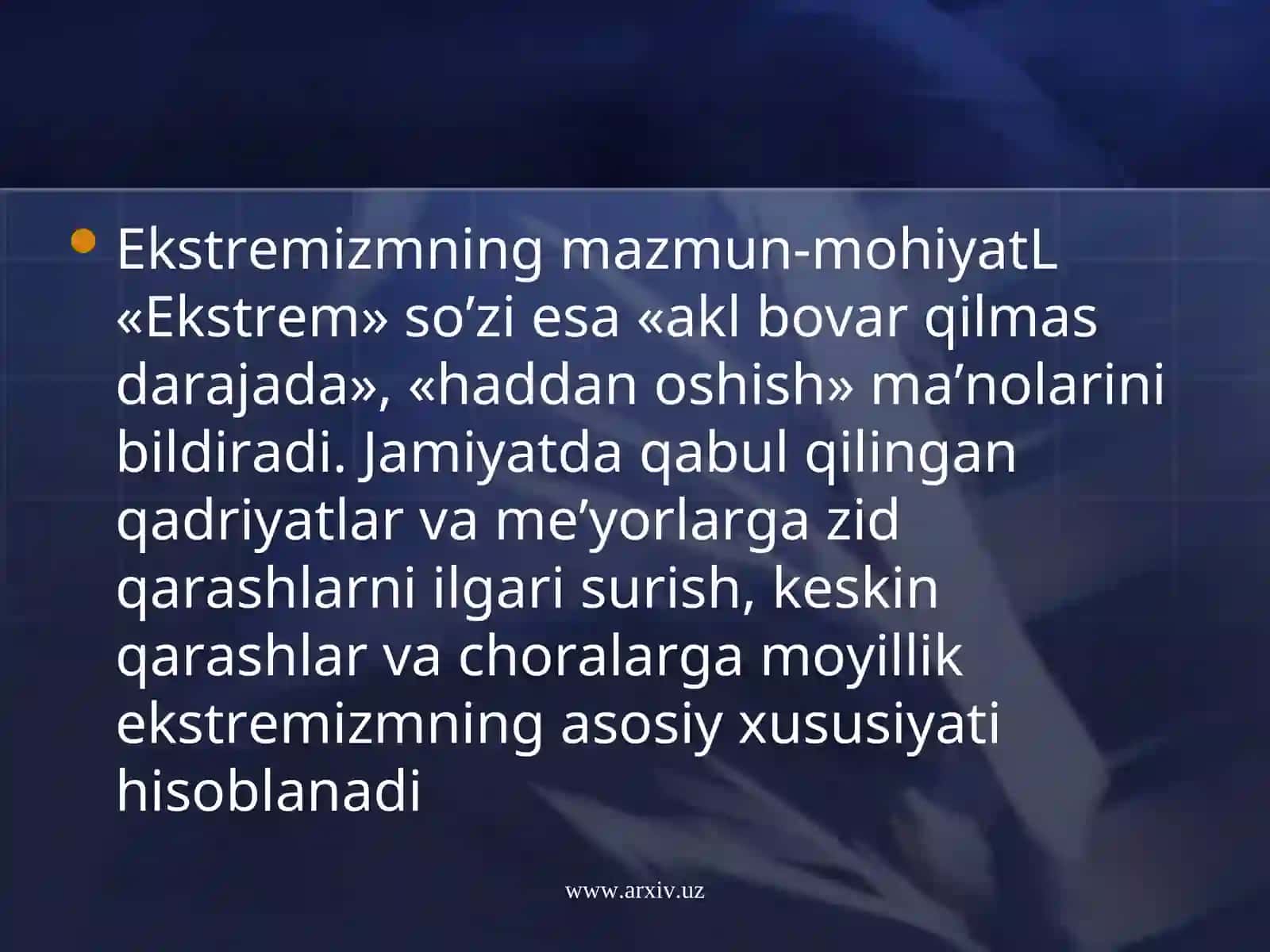 Ekstremizm va terrorizmning paydo bo’lishi 2