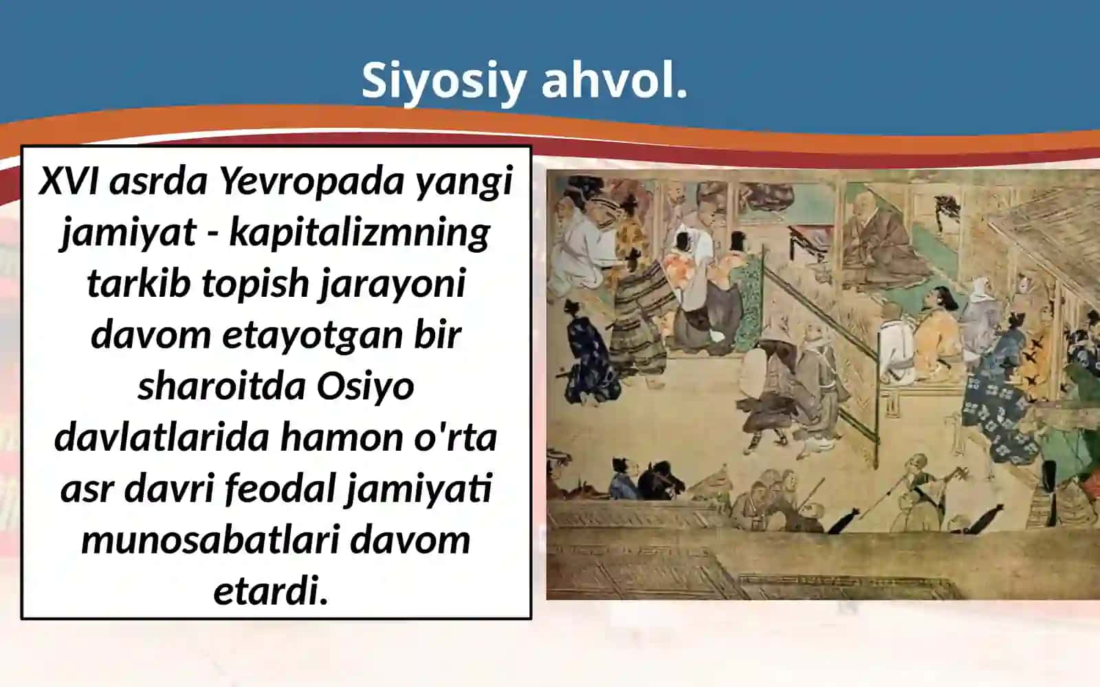 8-sinf Jahon tarixi fanidan XVI-XVIII asrlarda Yaponiya dars taqdimot 2