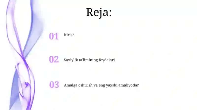 Savod OʻRgatish Darslari 2