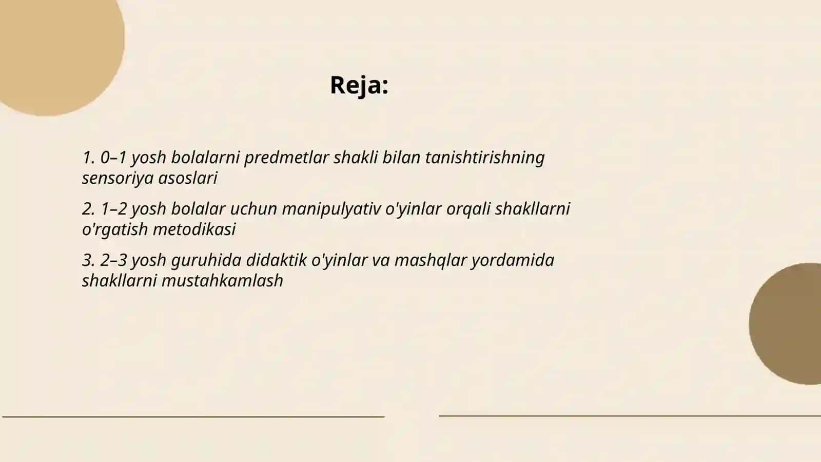 Har bir yosh bolalarni predmetlar shakli bilan tanishtirish metodikasi 2