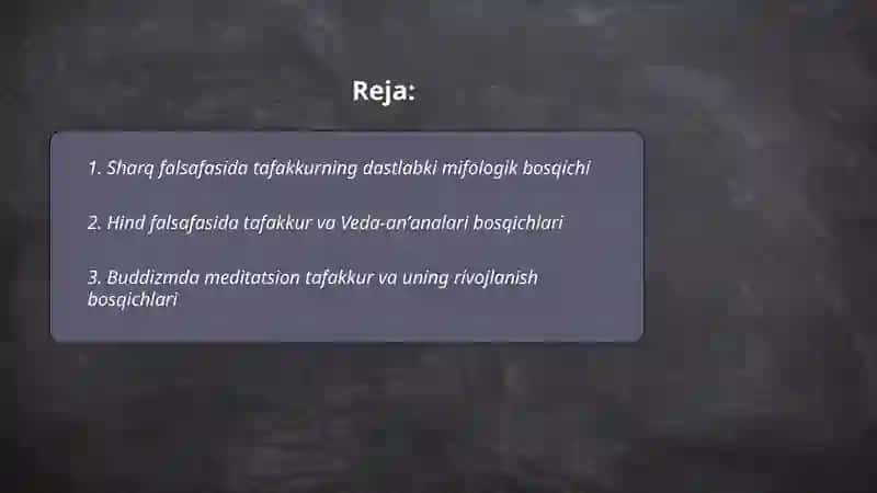 falsafiy tafakur tariqayot bosqichlari sharq falsafasi 2