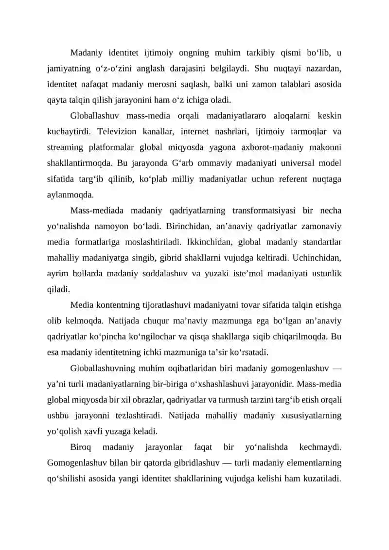 Mass-mediada madaniy identitetning transformatsiyasi 2