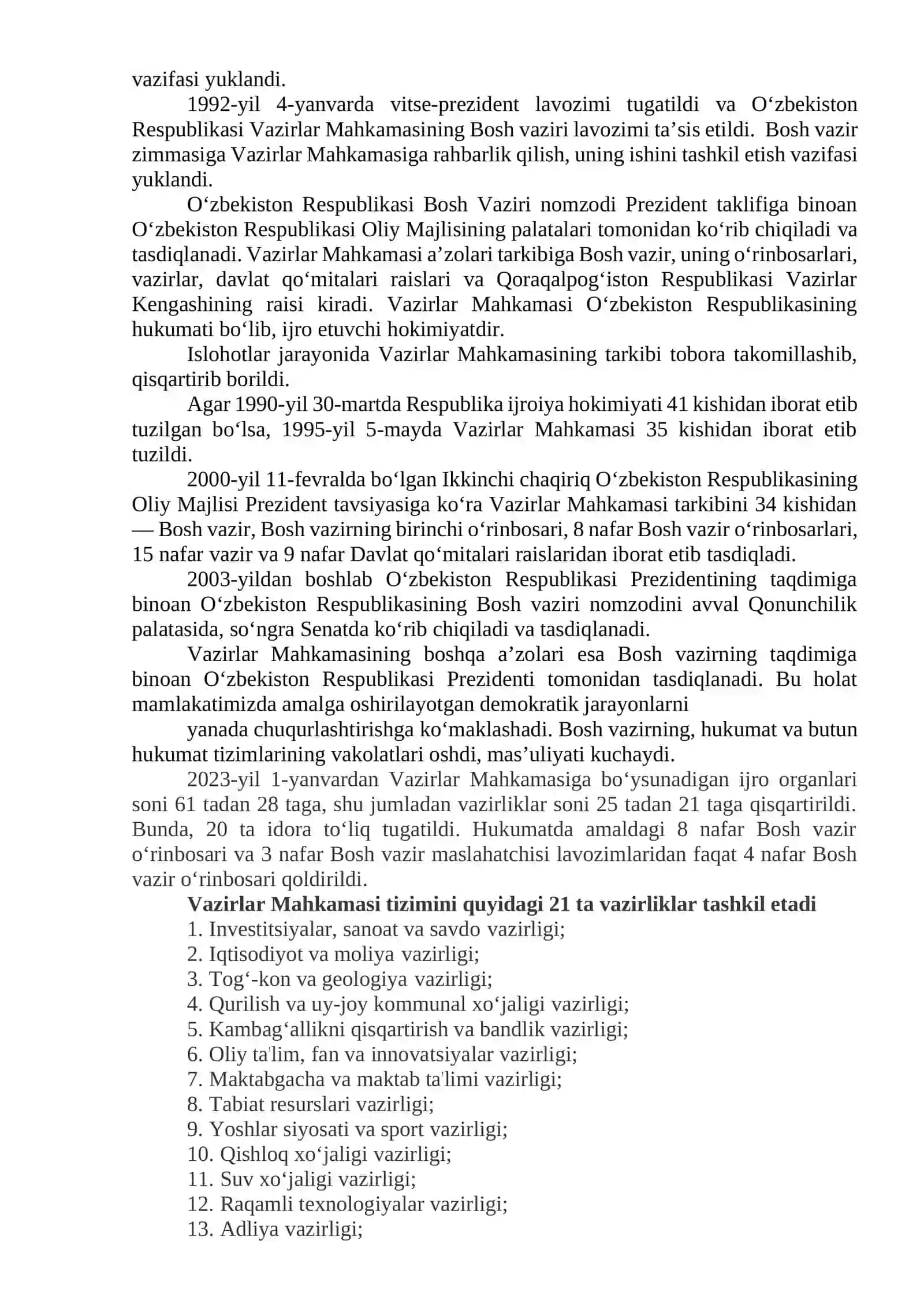 MАVZU. O‘ZBEKISTONDA DEMOKRATIK, FUQAROLIK JAMIYATI ASOSLARINING SHAKLLANISHI, AMALGA OSHIRILGAN SIYOSIY ISLOHOTLAR 2