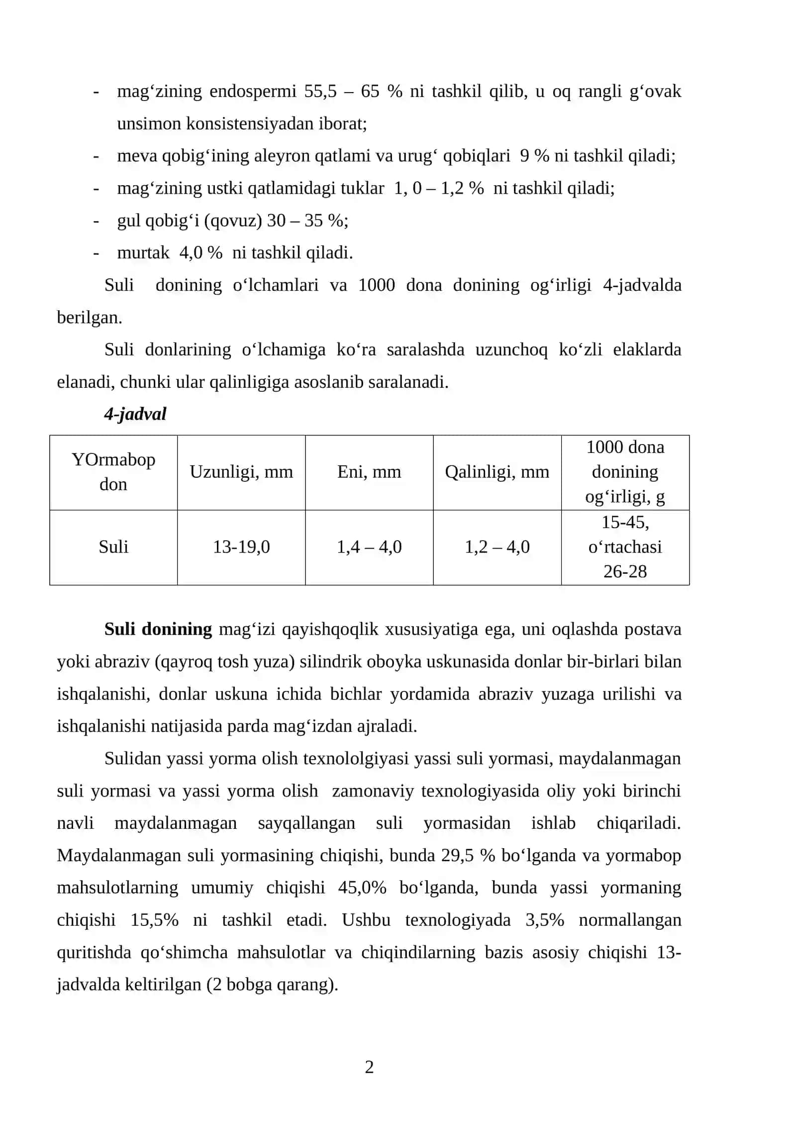 Suli donidan yorma olish texnologiyasi 2