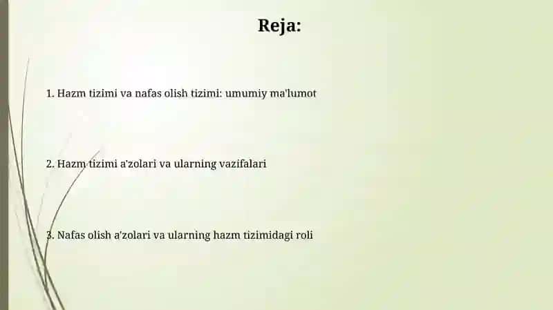 Ovqat hazm qilish tizimi va nafas olish tizimi 2