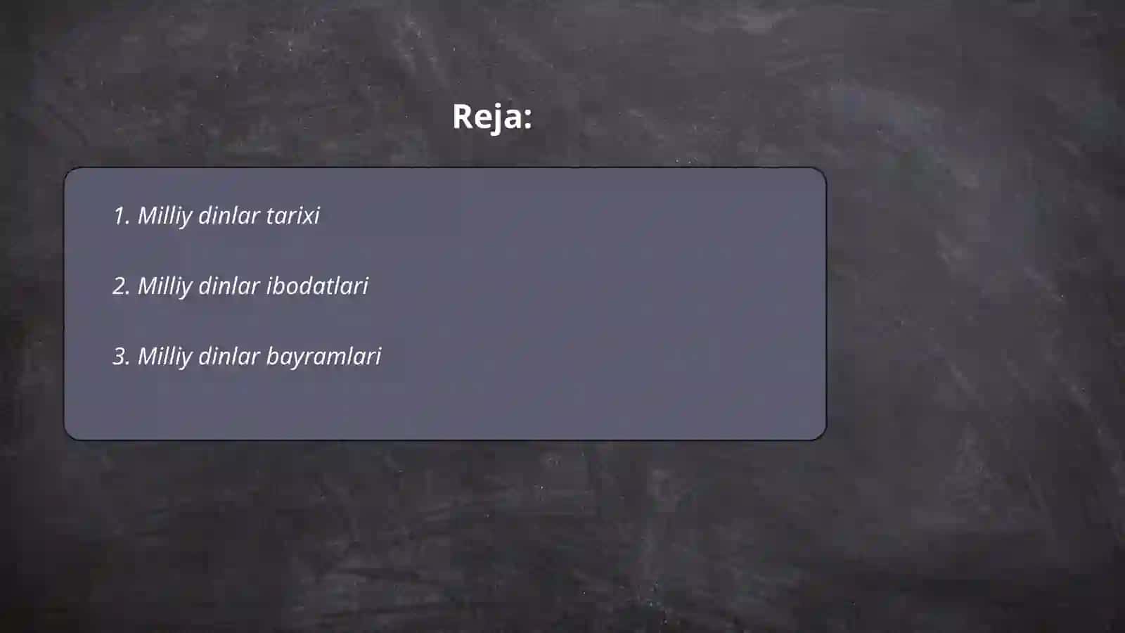 Milliy dinlar tarixi 2