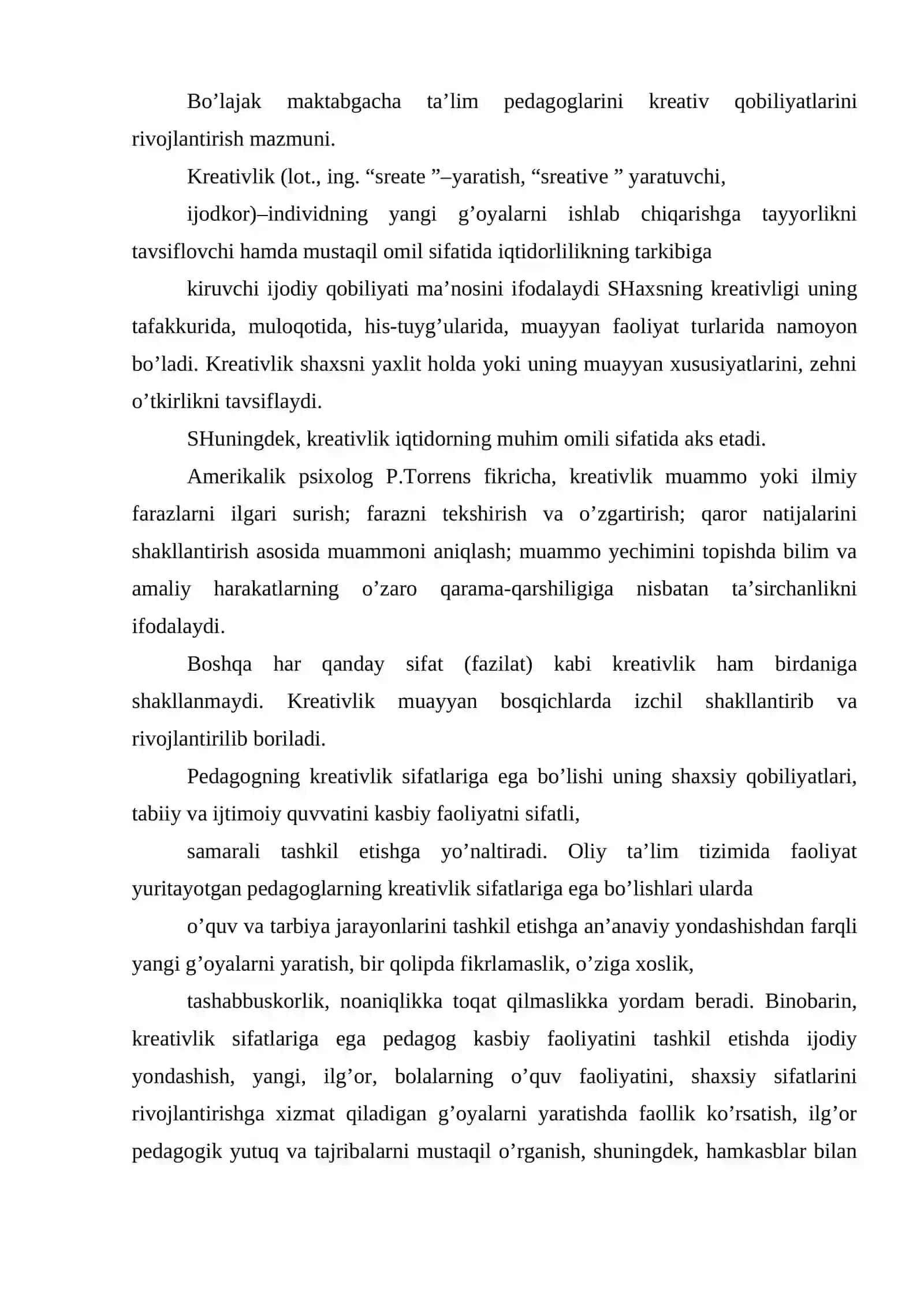 Bo'lajak rahbarning kreativ malakasini oshirish texnologiyasi 2