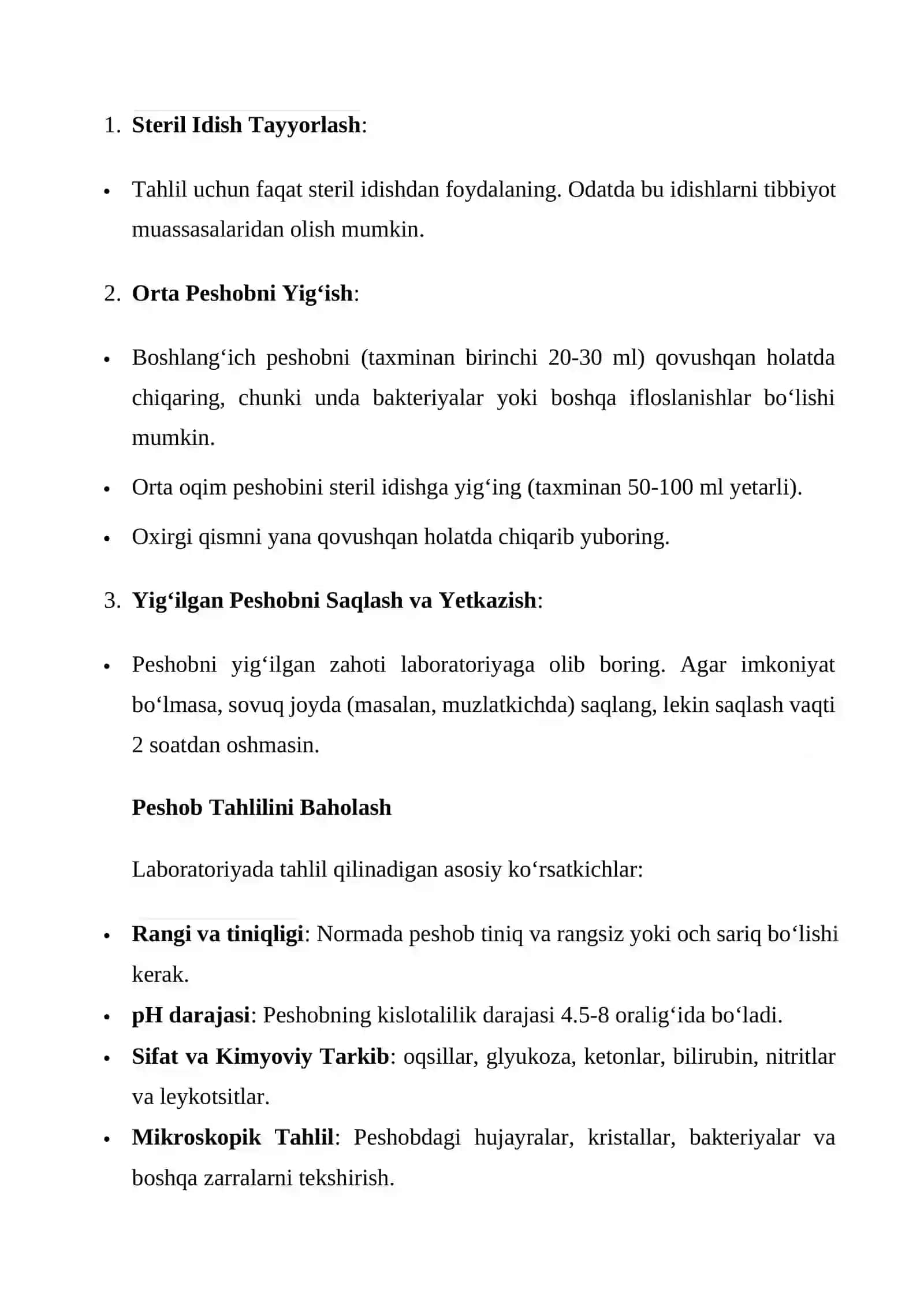 Peshob tahlili 2