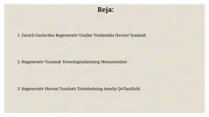 Zararli Gazlardan Regenerativ Usullar Yordamida Havoni Tozalash 2