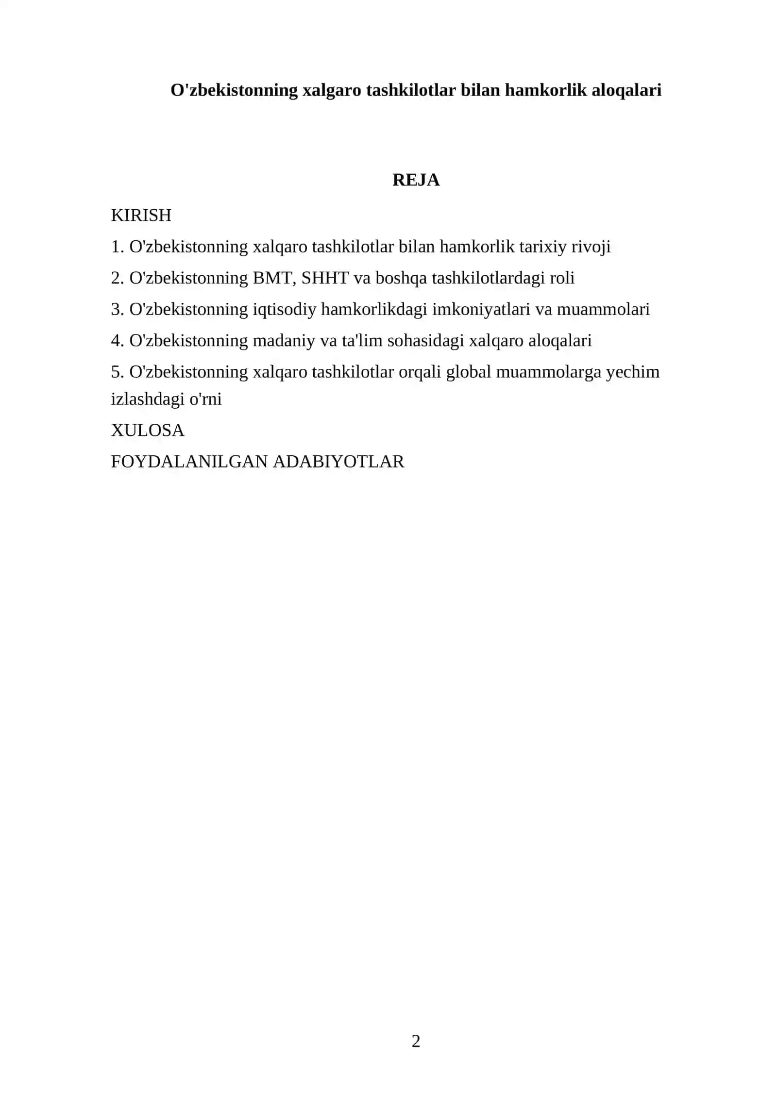 NODIRBEK TAJIMURATOVNING TARIX FANIDAN TAYYORLAGAN MUSTAQIL ISHI 2