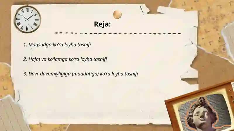 Maqsadga ko‘ra loyha tasnifi 2