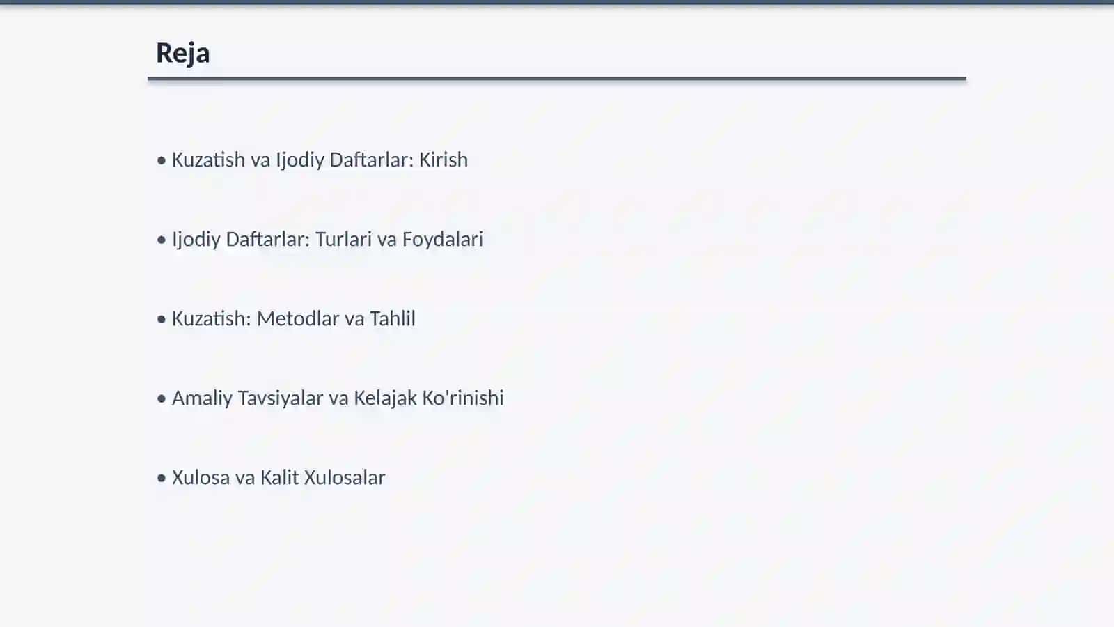 Kuzatish va Ijodiy Daftarlarni Yuritish 2