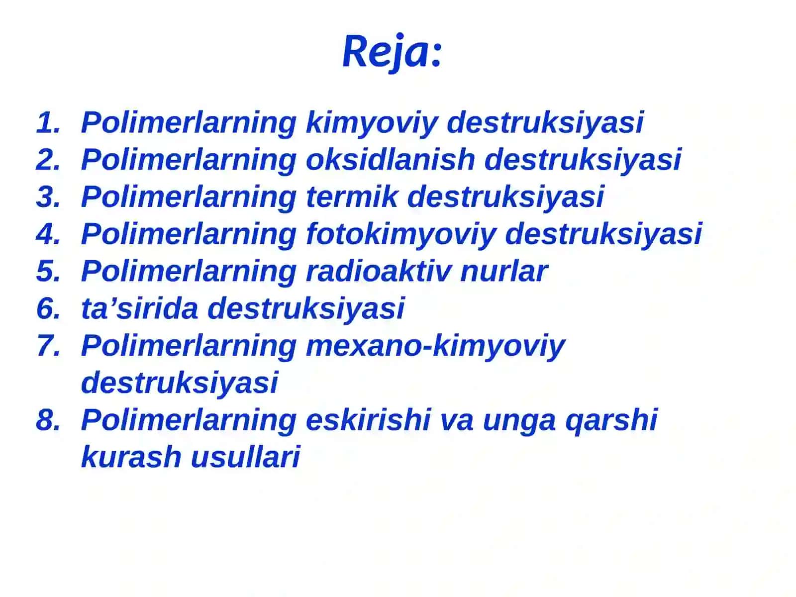 POLIMЕRLARNING DЕSTRUKSIYASI 2