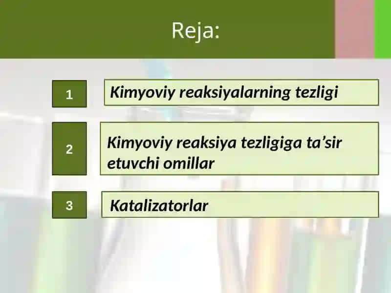 Kimyoviy reaksiyalarning tezligi 2
