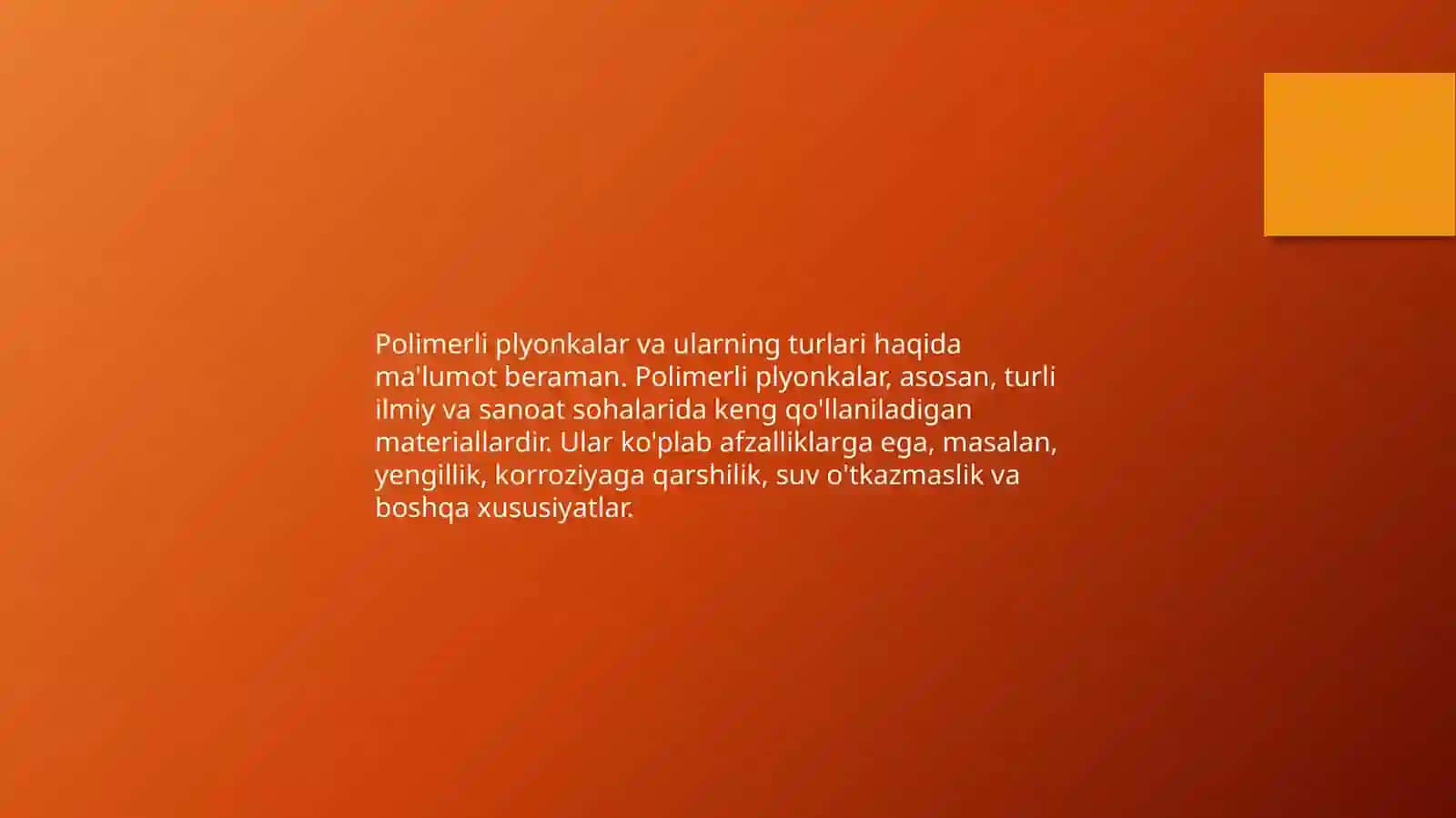 Polimerli plyonkalar va ularning turlari 2