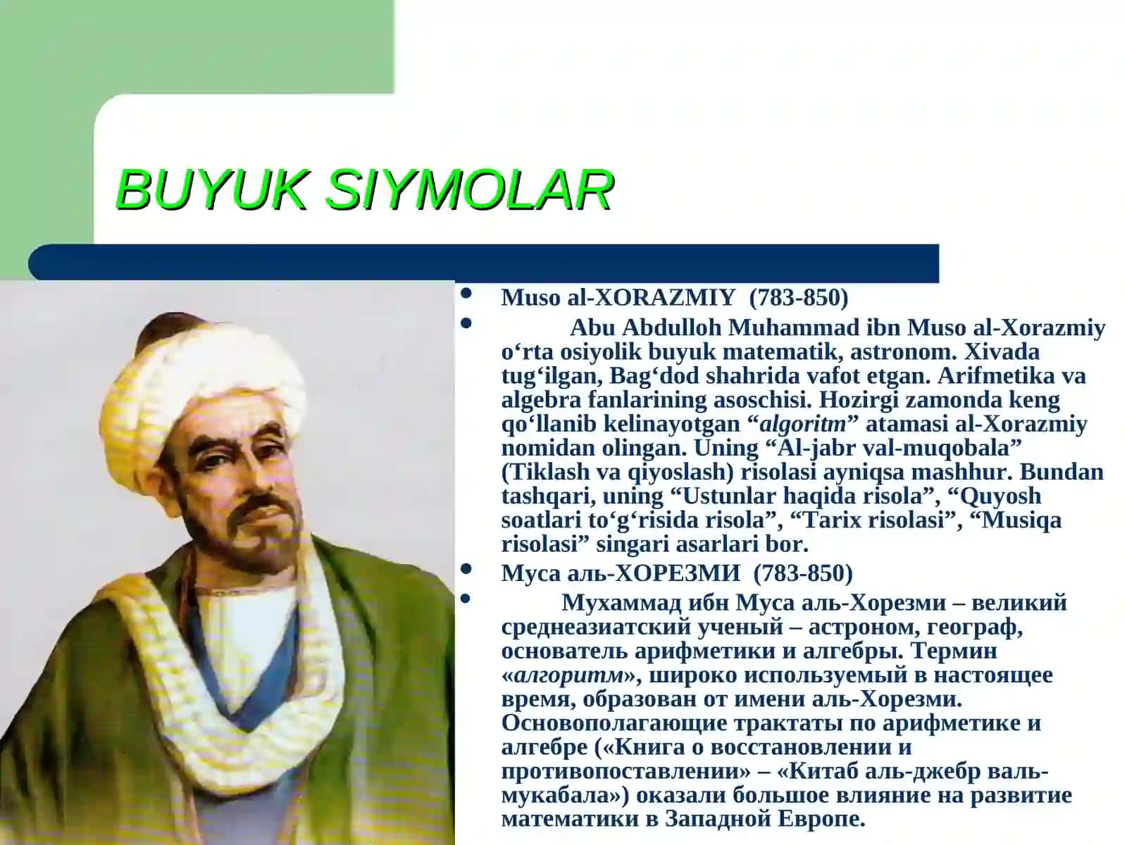 Muso al-XORAZMIY 2