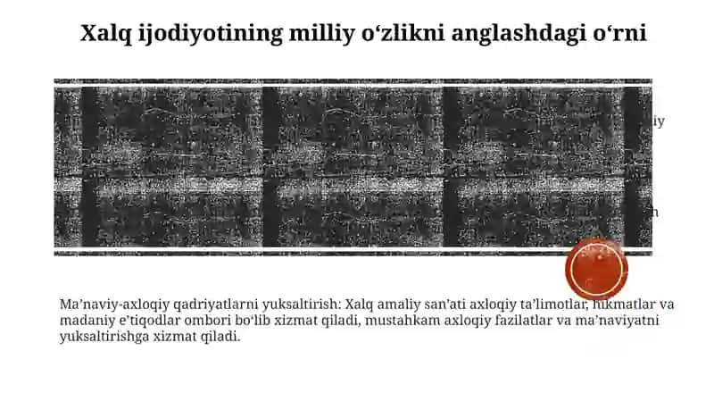 Milliy GʻOya Va MaʼNaviyatga Oid Fanlarni OʻQitishda Xalq OgʻZaki Ijodi Namunalari, Tarixiy Bitiklar, Allomalar Merosi, Badiiy Adabiyotlaridan Foydalanish 2