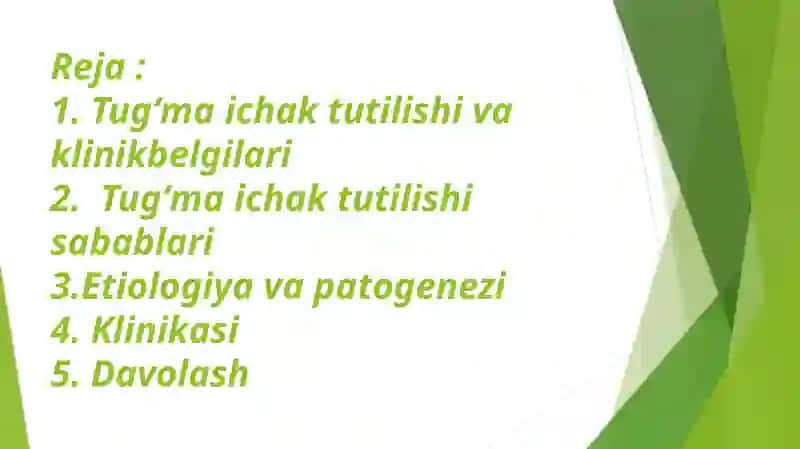 Pastki ichak tutilishi 2