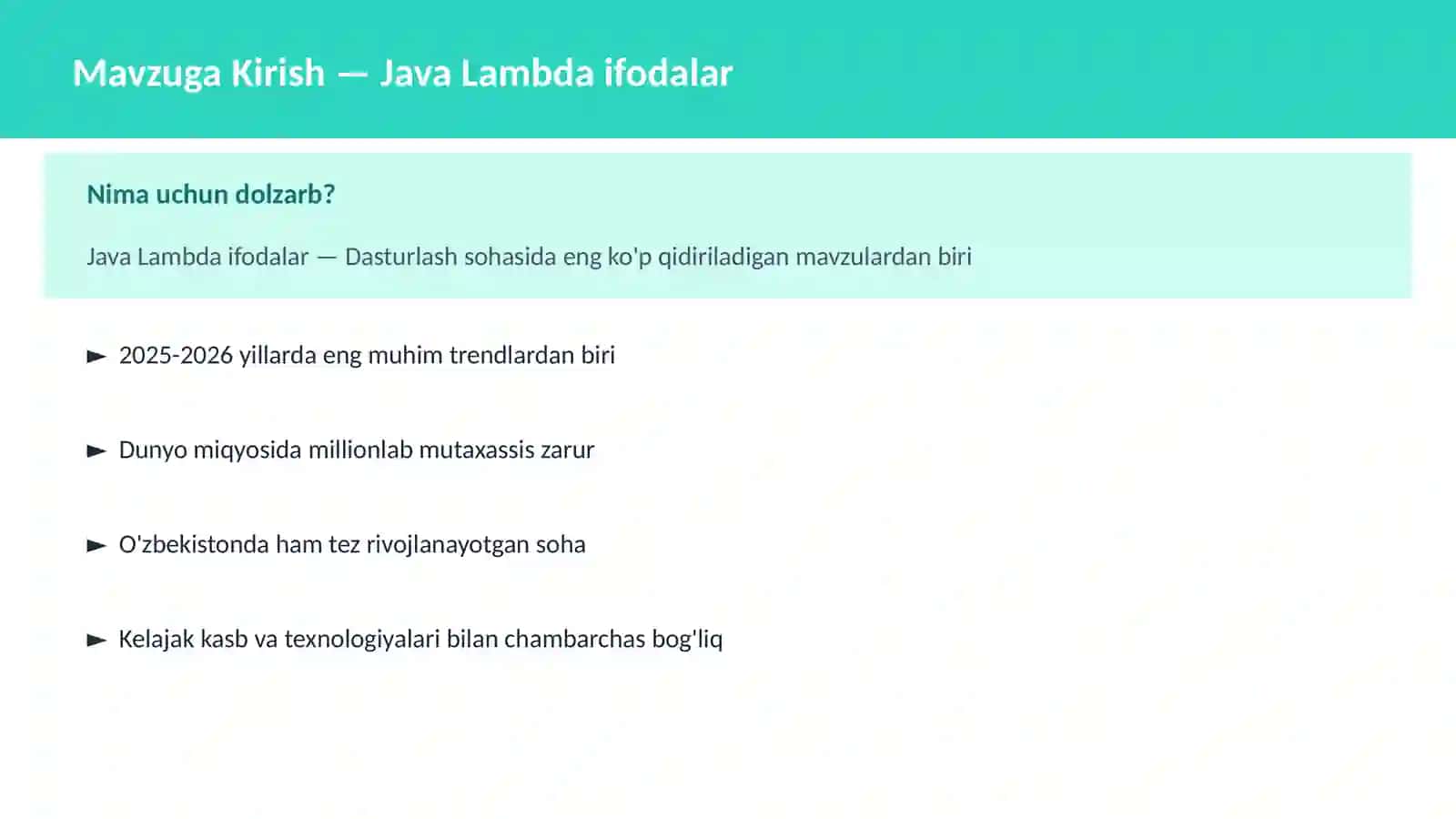 Java Lambda ifodalar 2