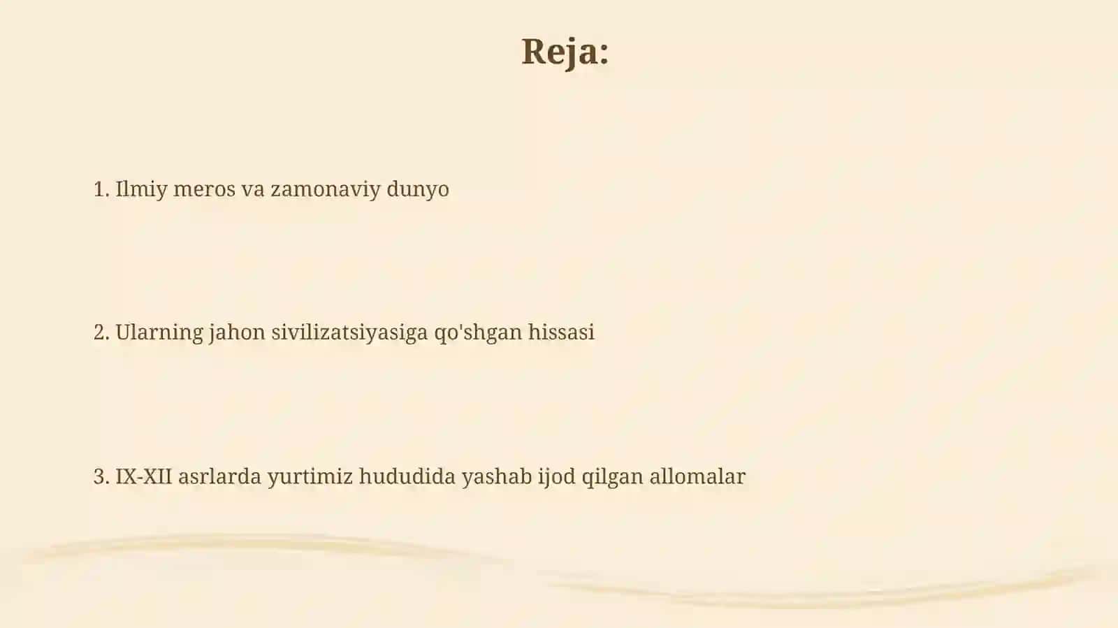 IX-XII asrlarda mamlakatimiz hududida buyuk allomalarning Jahon svilizatsiyasiga qoʻshgan hissasi 2