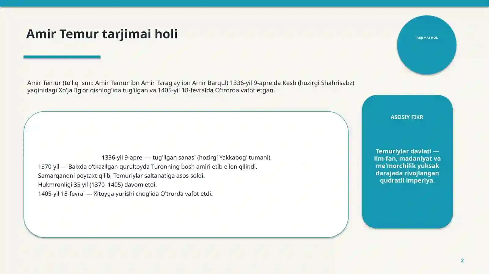 TEMURIYLAR 2