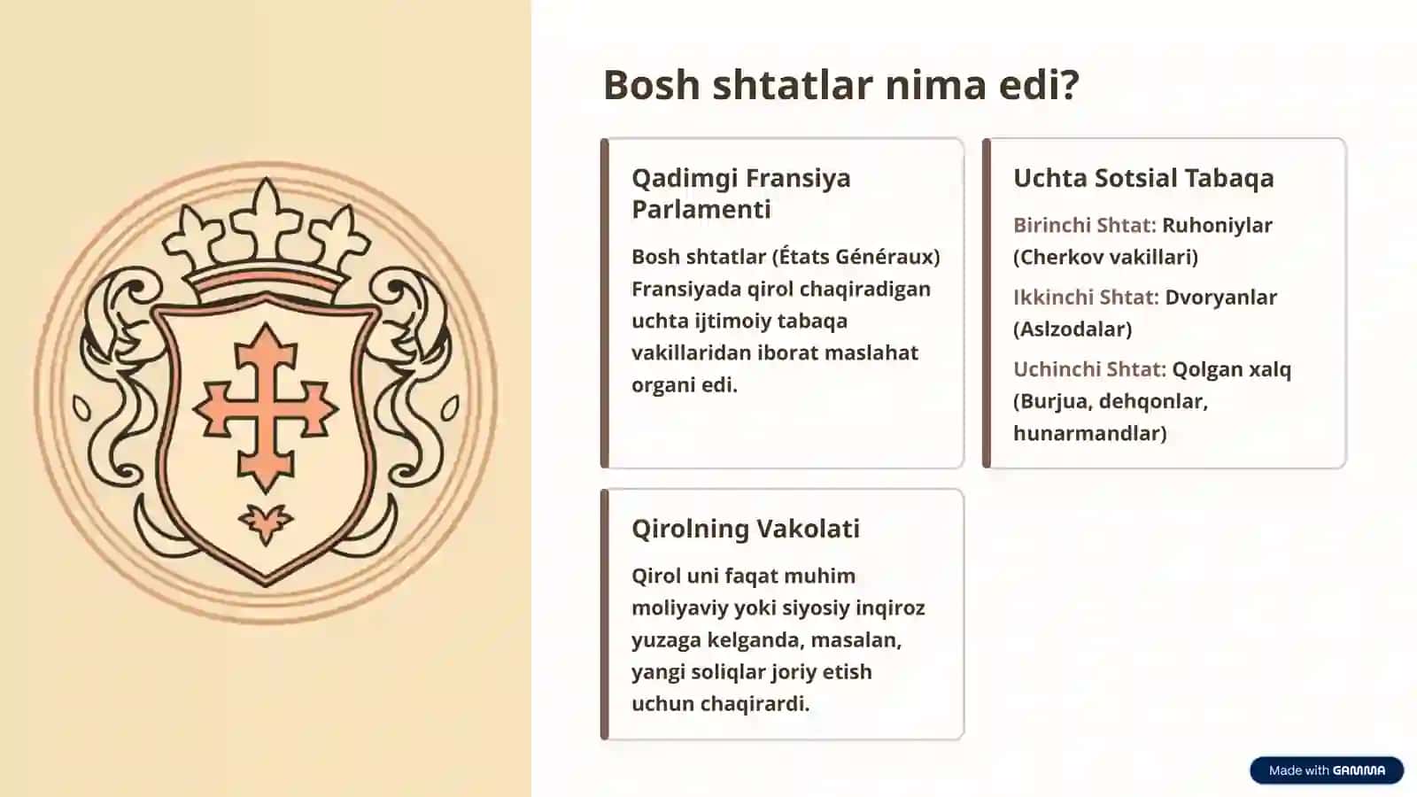 "FRANSIYADAGI BOSH
SHTATLARNING FAOLIYATI" 2