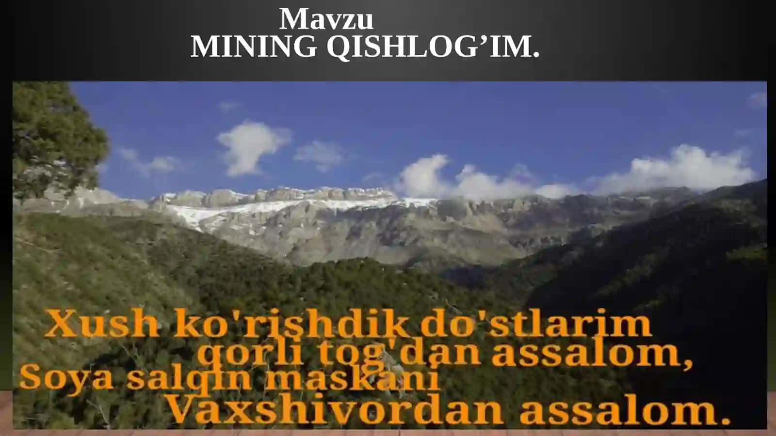 MINING QISHLOG’IM 2