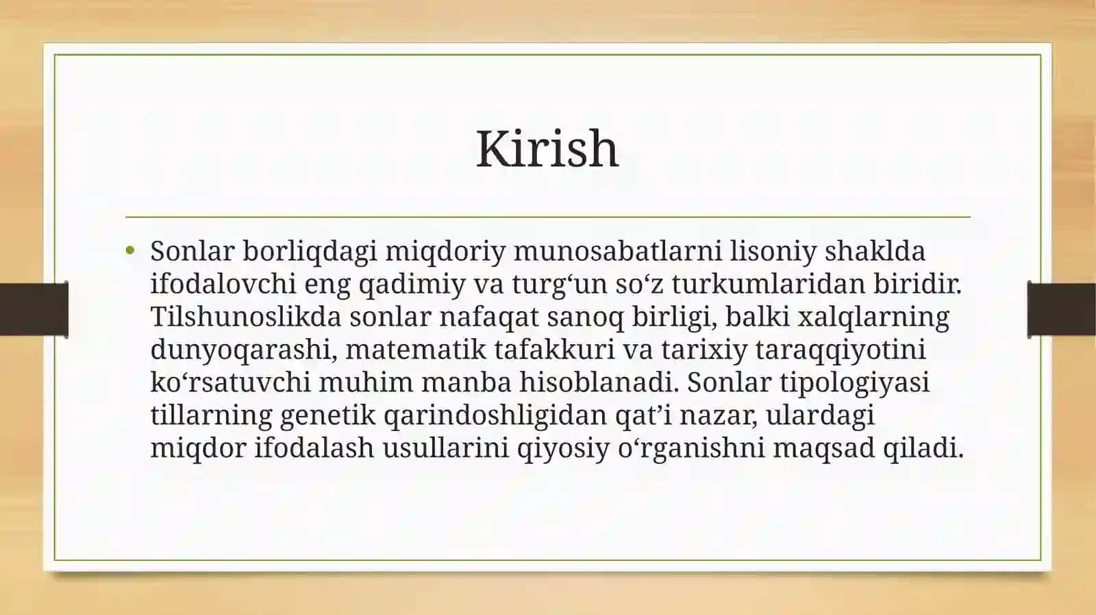 Sonlarning tipologik xususiyatlari 2