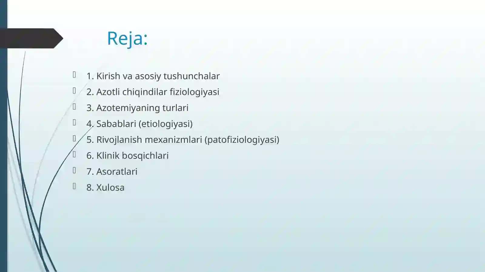 Azotemiya, uning turlari, sababları va rivojlanish mexanizmlari 2
