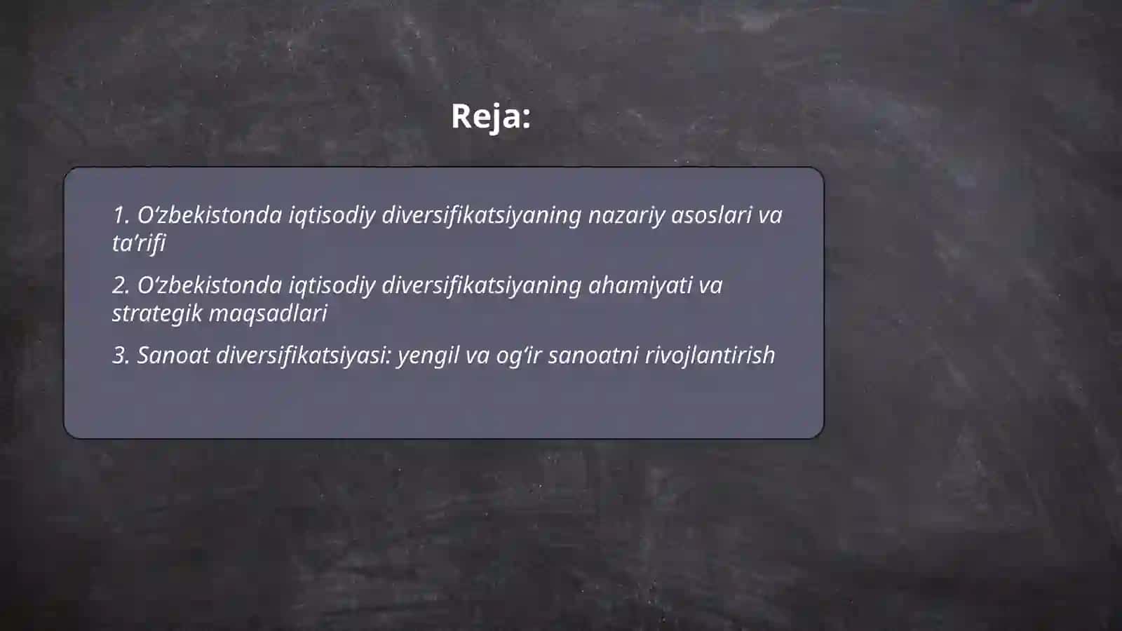 Oʻzbekistonda iqtisodiy diversifikatsiya 2