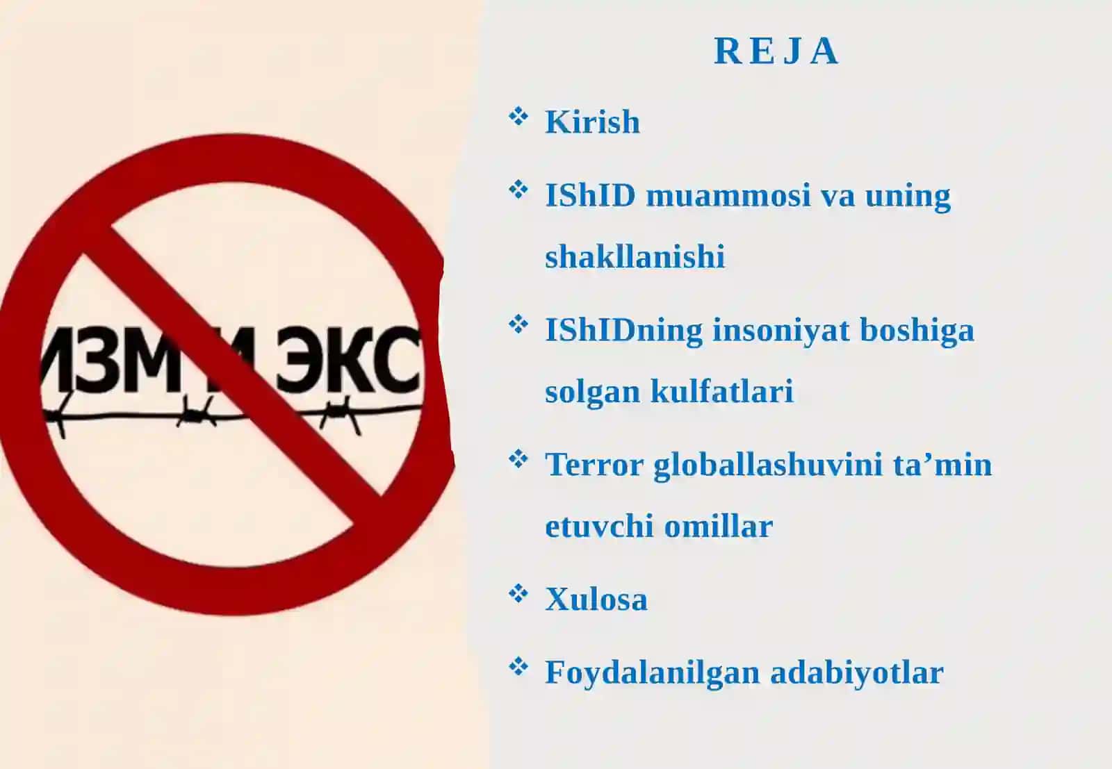 IShID muammosi va uning insoniyat boshiga solgan kulfatlari. Terror globallashuvini ta'min etuvchi omillar 2